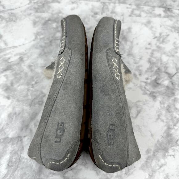 UGG  Ansley Slipper Water Resistant Suede Upper Wool Lining Gray, Size 6 - Picture 6 of 12